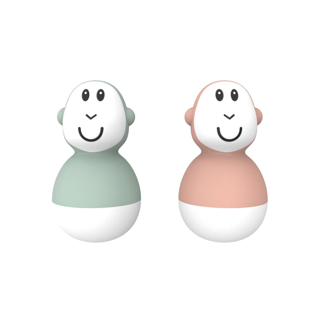 Matchstick Monkey - Bathtime Wobblers - Mint Green & Dusty Pink