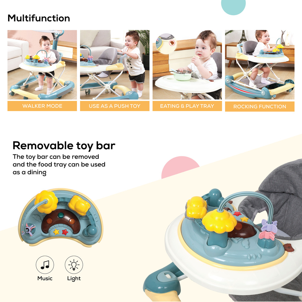 Nurtur - 2 in 1 Baby Walker - Multifunction Adjustable 5 Gear