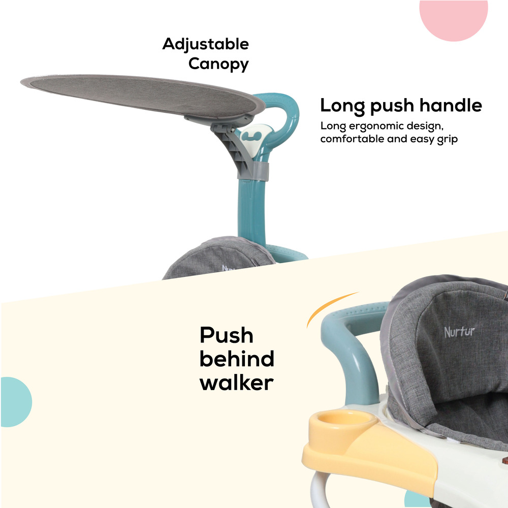 Nurtur - 2 in 1 Baby Walker - Multifunction Adjustable 5 Gear
