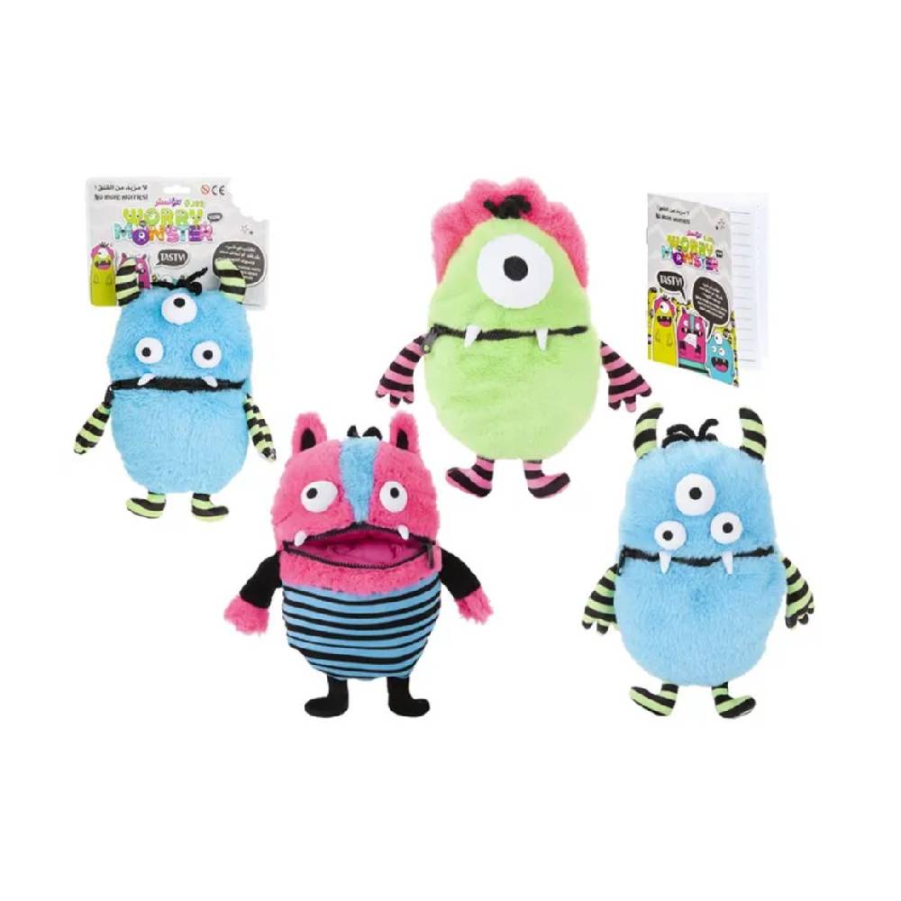 PMS - Worry Monster | 15cm Rabbit Fur Soft Plush Toy | With Clip-on