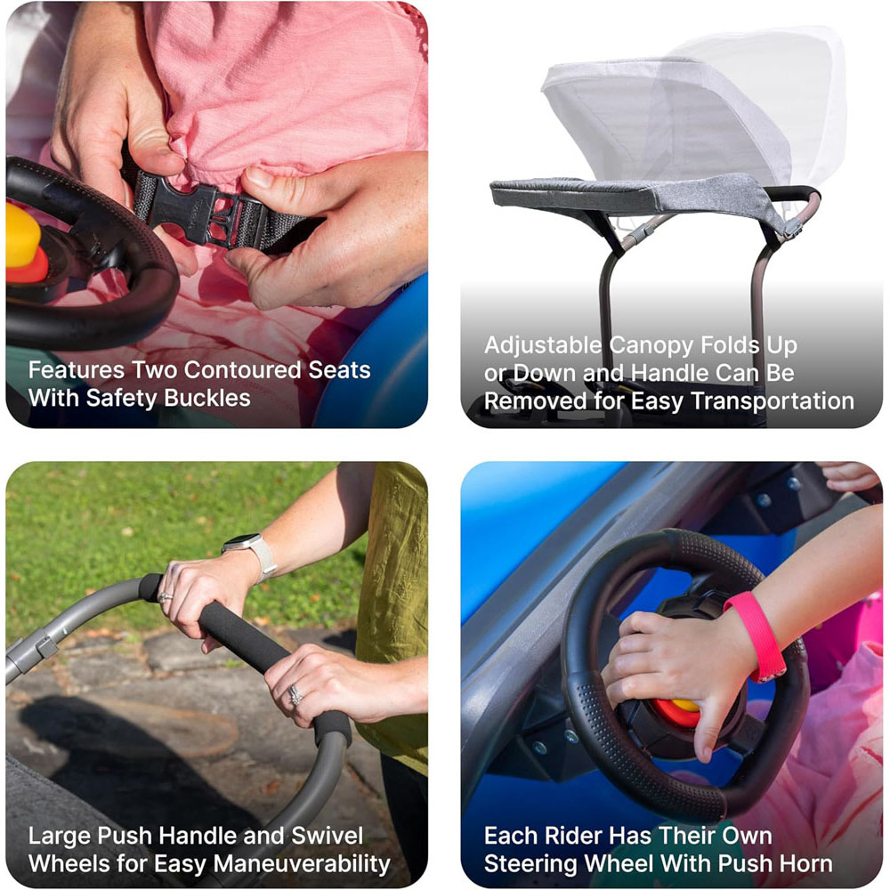 Step2 Side By Side Push Around SUV Ride-On Car for Kids - Two-Seater SUV Push Car with Parent Handle