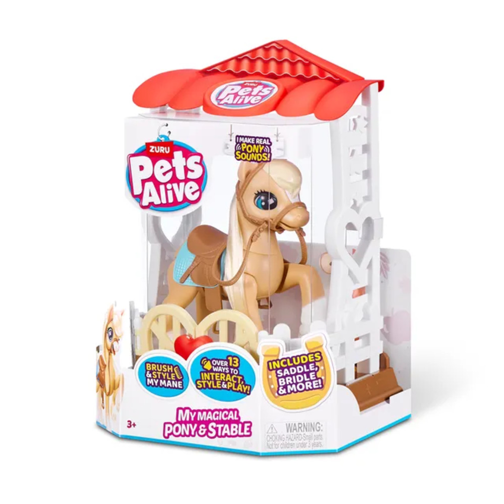 Zuru Pets Alive - "Magical Unicorn & Stable" Interactive Robotic Pony Toy