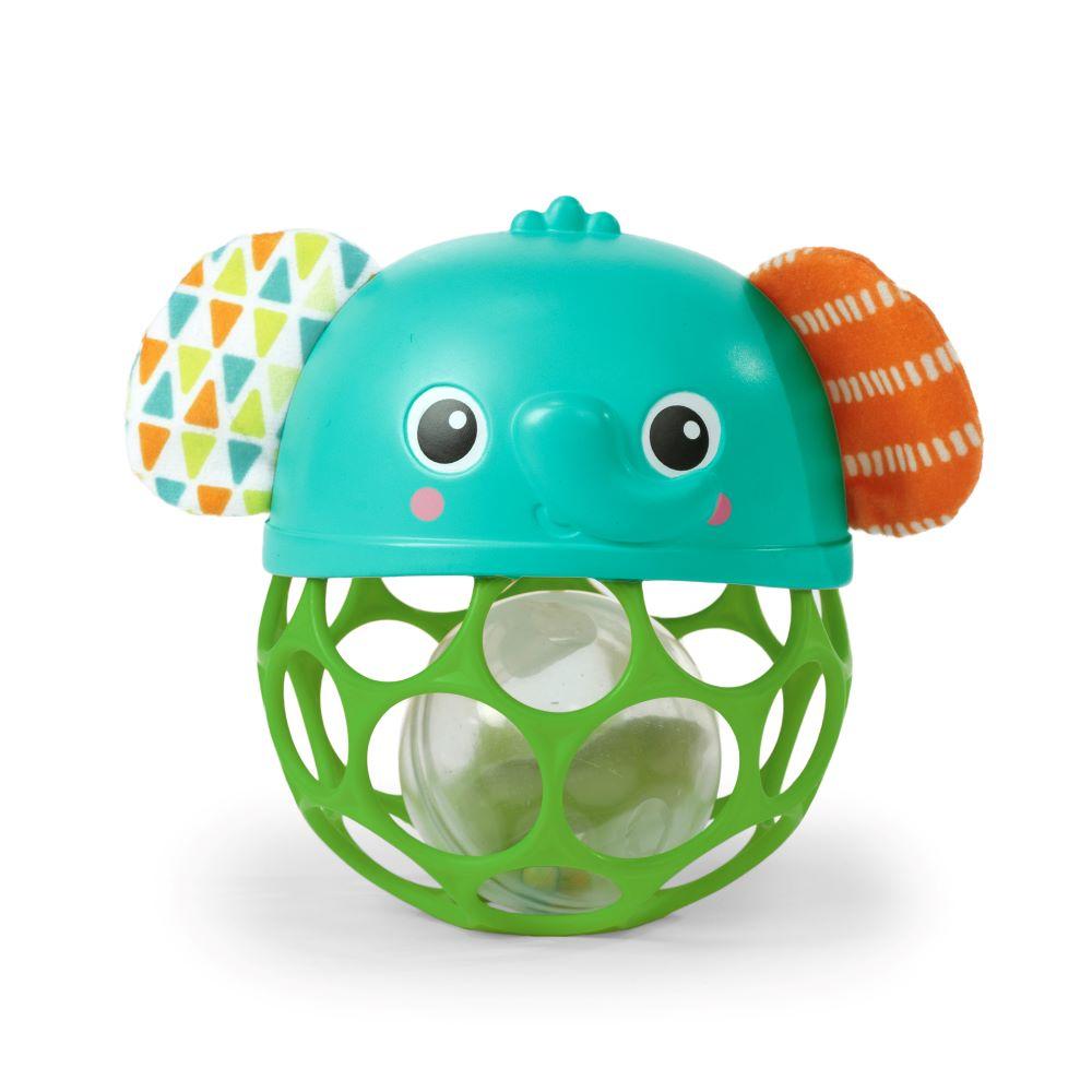 Bright Starts - Giggle & Glow Musical Light-up Rattle Easy-grasp Oball Elephant Toy