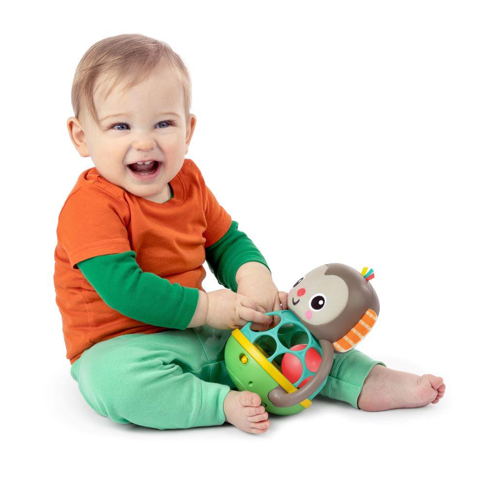 Bright Starts - Grab & Giggle Monkey Light-up Musical Rattle Toy