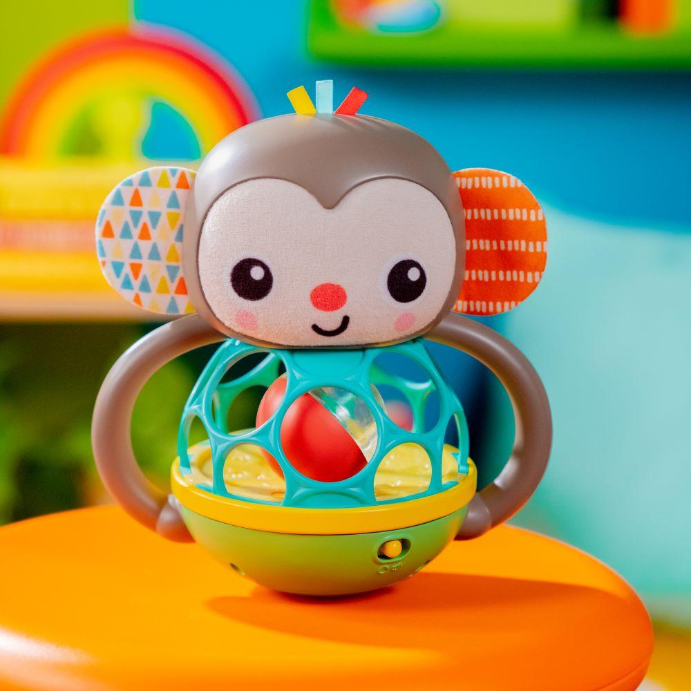 Bright Starts - Grab & Giggle Monkey Light-up Musical Rattle Toy