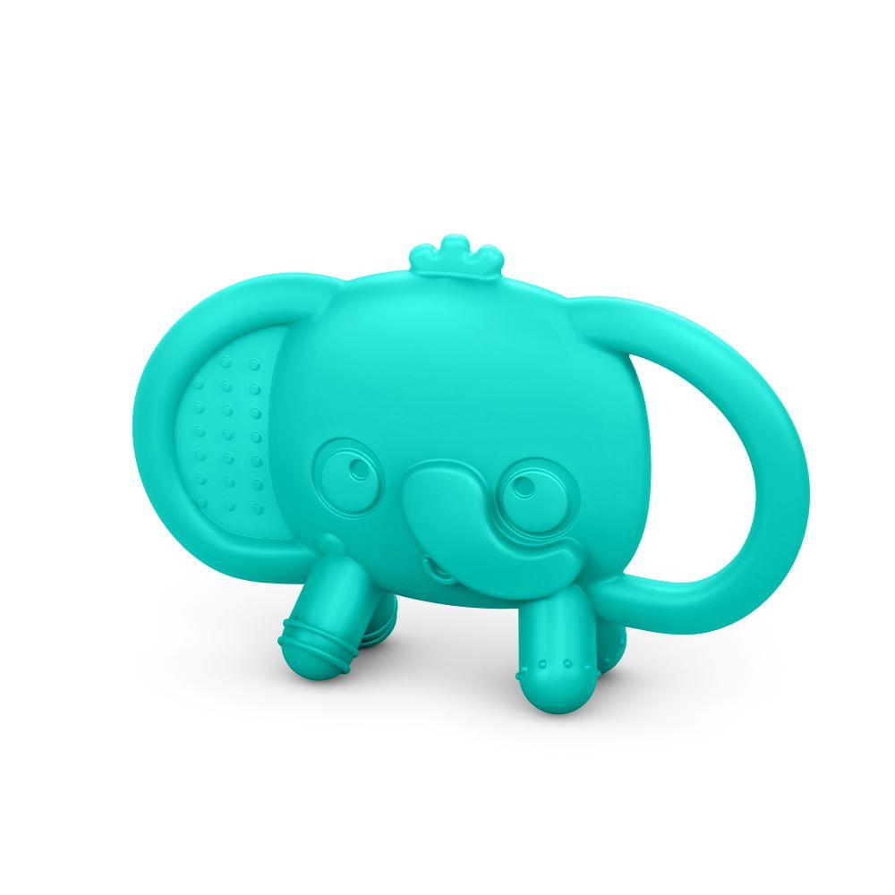 Bright Starts - Tame Your Tusks Silicone Teether With Handles - Blue