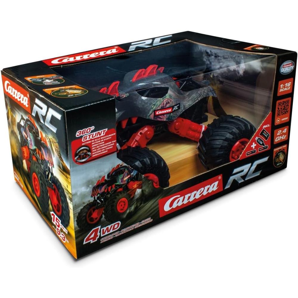 Carrera - RC 2.4 GHz Dino Car, Red Off-Road Racer, Remote Controlled Car - 6+Years