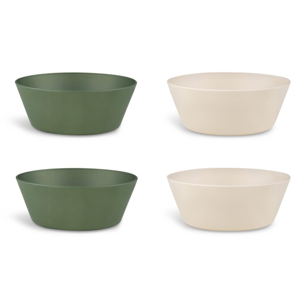 Citron - PLA Bowl Set of 4 - Green/Cream