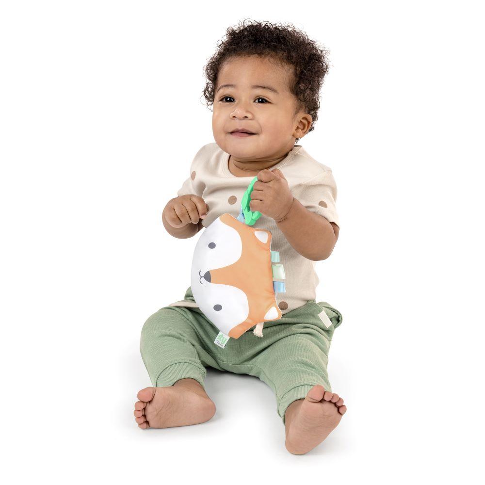 Ingenuity - Crinklet Fox Crinkle Toy Satin Ribbon Tags - Deni