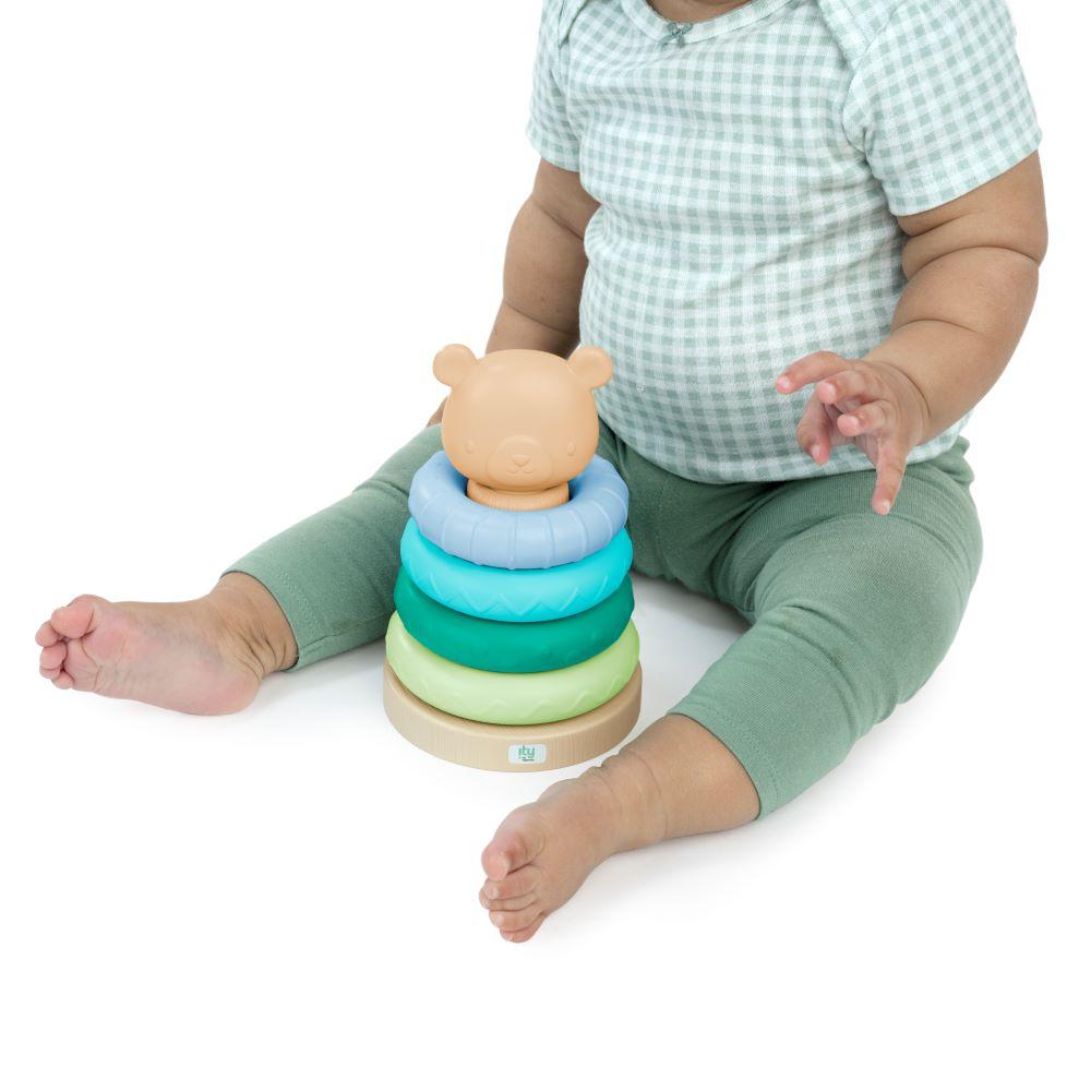 Ingenuity - Cutie Stacks 4 Bpa-free Rings Faux Wood Stand - Nate