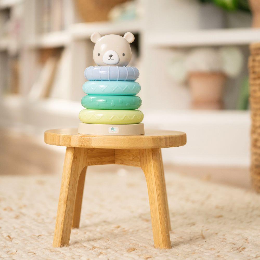 Ingenuity - Cutie Stacks 4 Bpa-free Rings Faux Wood Stand - Nate