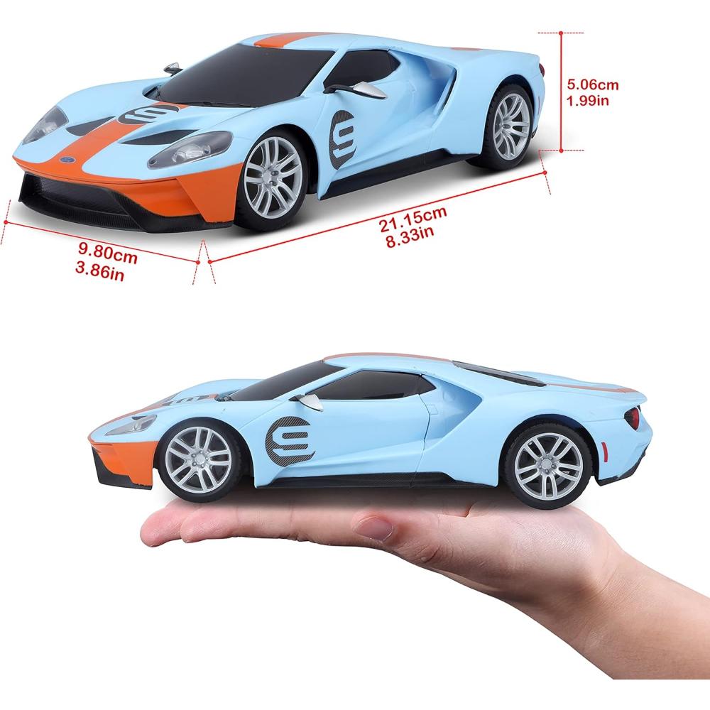 Maisto - 1:24 Scale Ford GT Heritage Remote Control Car - Light Blue - Ages 5+ Years