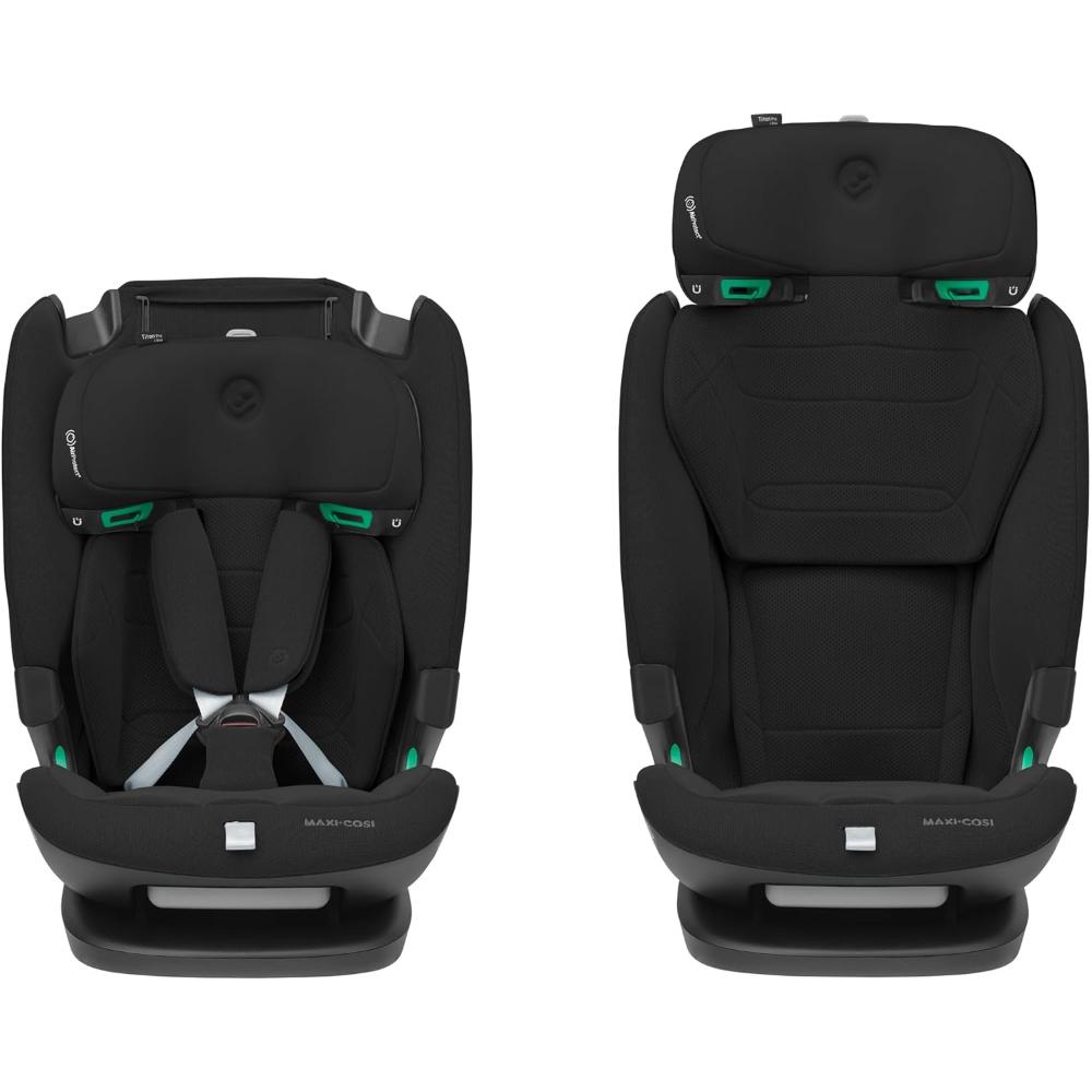 Maxi-cosi Titan Pro i-Size Car Seat - Comfortably Safe 15mo-12yr, Adjustable Headrest, 4 Recline Positions, Side Impact Protection - Authentic Black