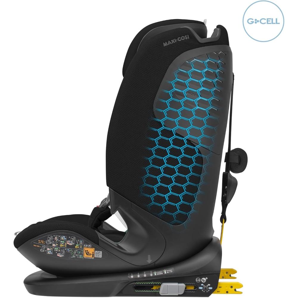 Maxi-cosi Titan Pro i-Size Car Seat - Comfortably Safe 15mo-12yr, Adjustable Headrest, 4 Recline Positions, Side Impact Protection - Authentic Black