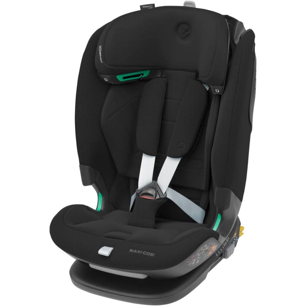 Maxi-cosi Titan Pro i-Size Car Seat - Comfortably Safe 15mo-12yr, Adjustable Headrest, 4 Recline Positions, Side Impact Protection - Authentic Black