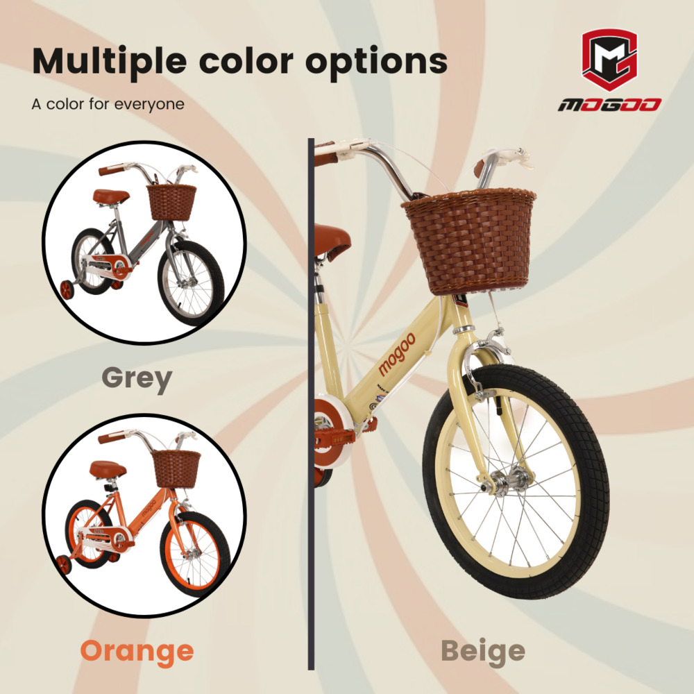 Mogoo - Retro 16 Inch Kids Bike - Beige