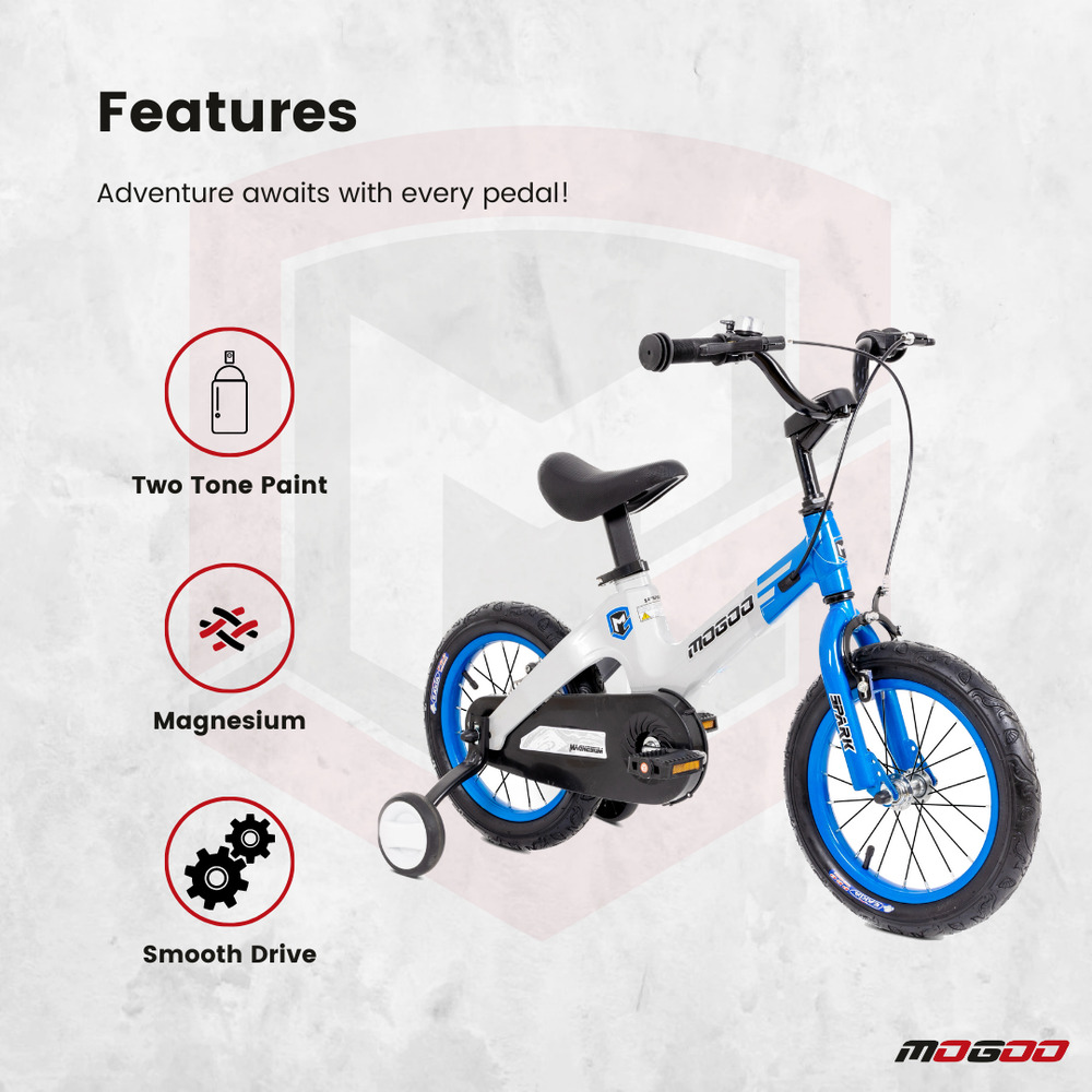Mogoo - Spark Magnesium Kids Bicycle - 14 Inch - Blue