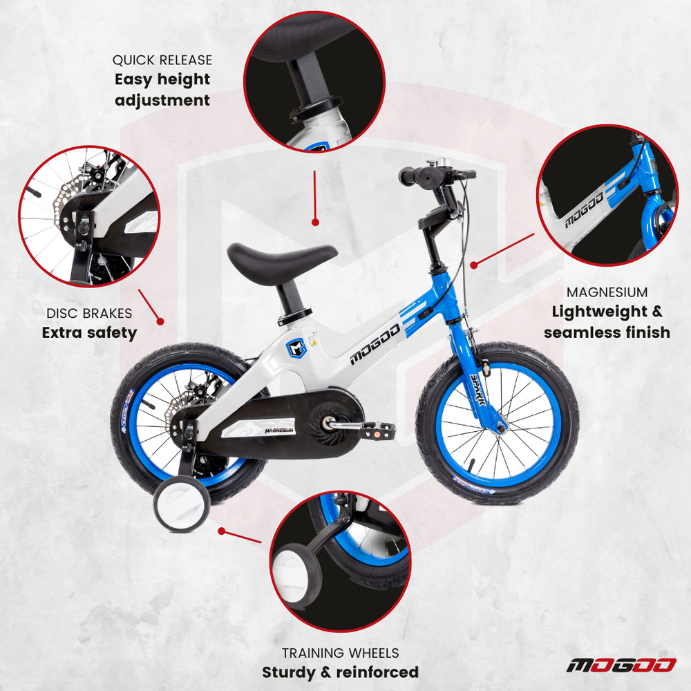 Mogoo - Spark Magnesium Kids Bicycle - 14 Inch - Blue