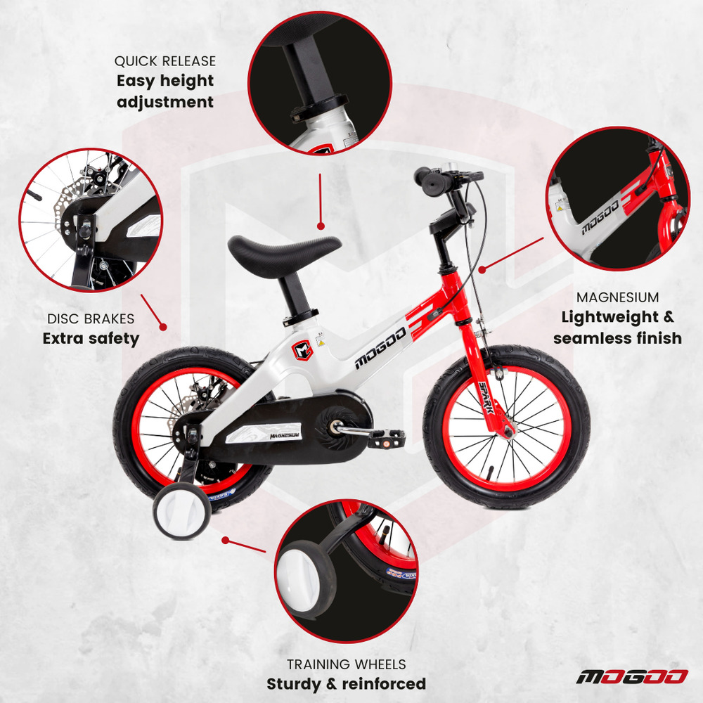 Mogoo - Spark Magnesium Kids Bicycle - 14 Inch - Red