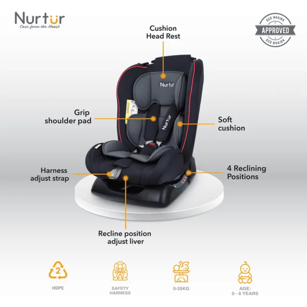 Nurtur - 3-In-1 Bruno Baby Car Seat - Black and Red