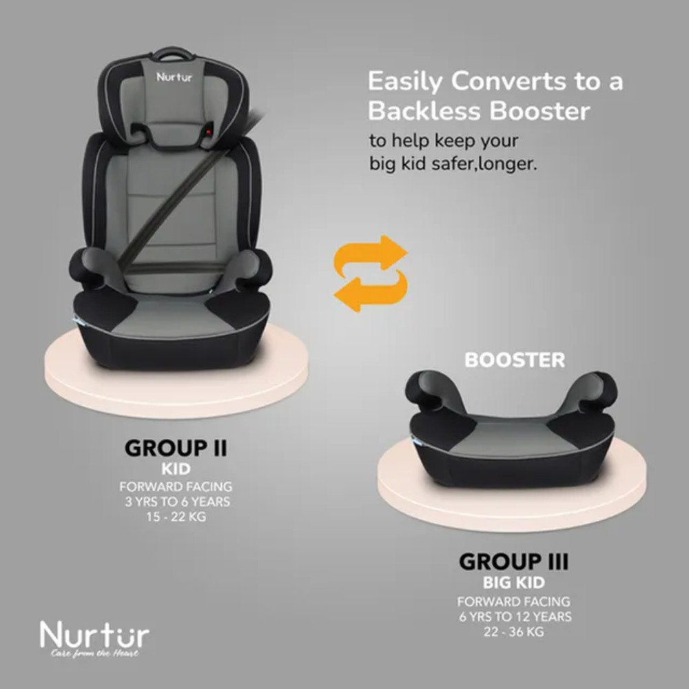 Nurtur - 3-in-1 Jupiter Car Seat and Booster Seat - Grey and Black