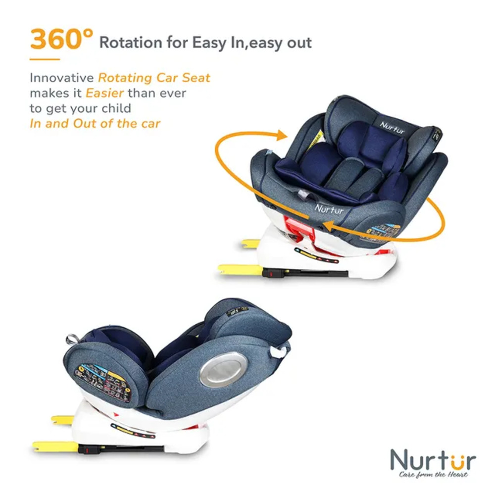 Nurtur - 4-In-1 Ultra Baby Car Seat Isofix 9 with Canopy - Shiny Blue