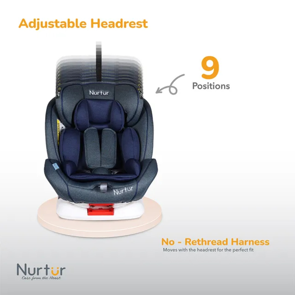 Nurtur - 4-In-1 Ultra Baby Car Seat Isofix 9 with Canopy - Shiny Blue
