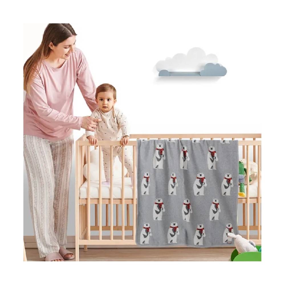 Nurtur - Soft Baby Blankets - Bear - Grey