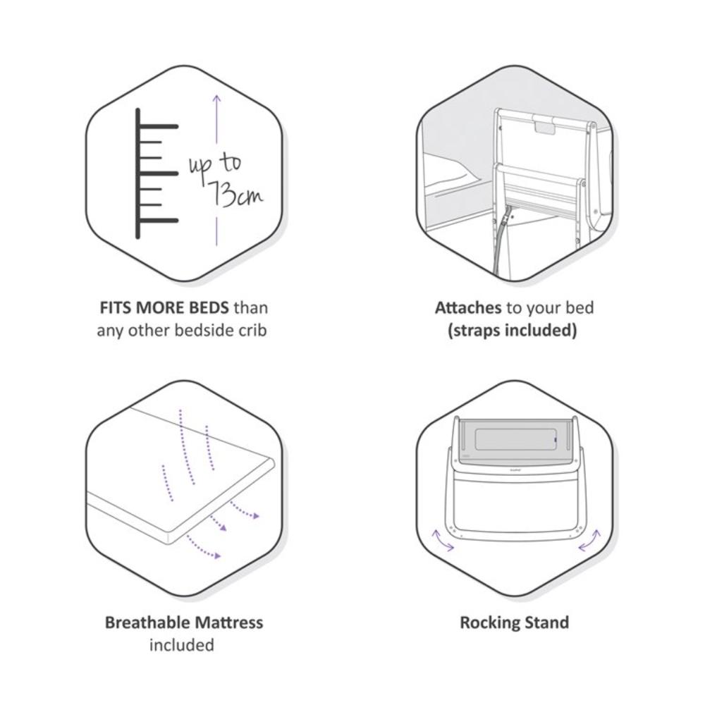 SnuzPod - 4 Bedside Crib - Barley