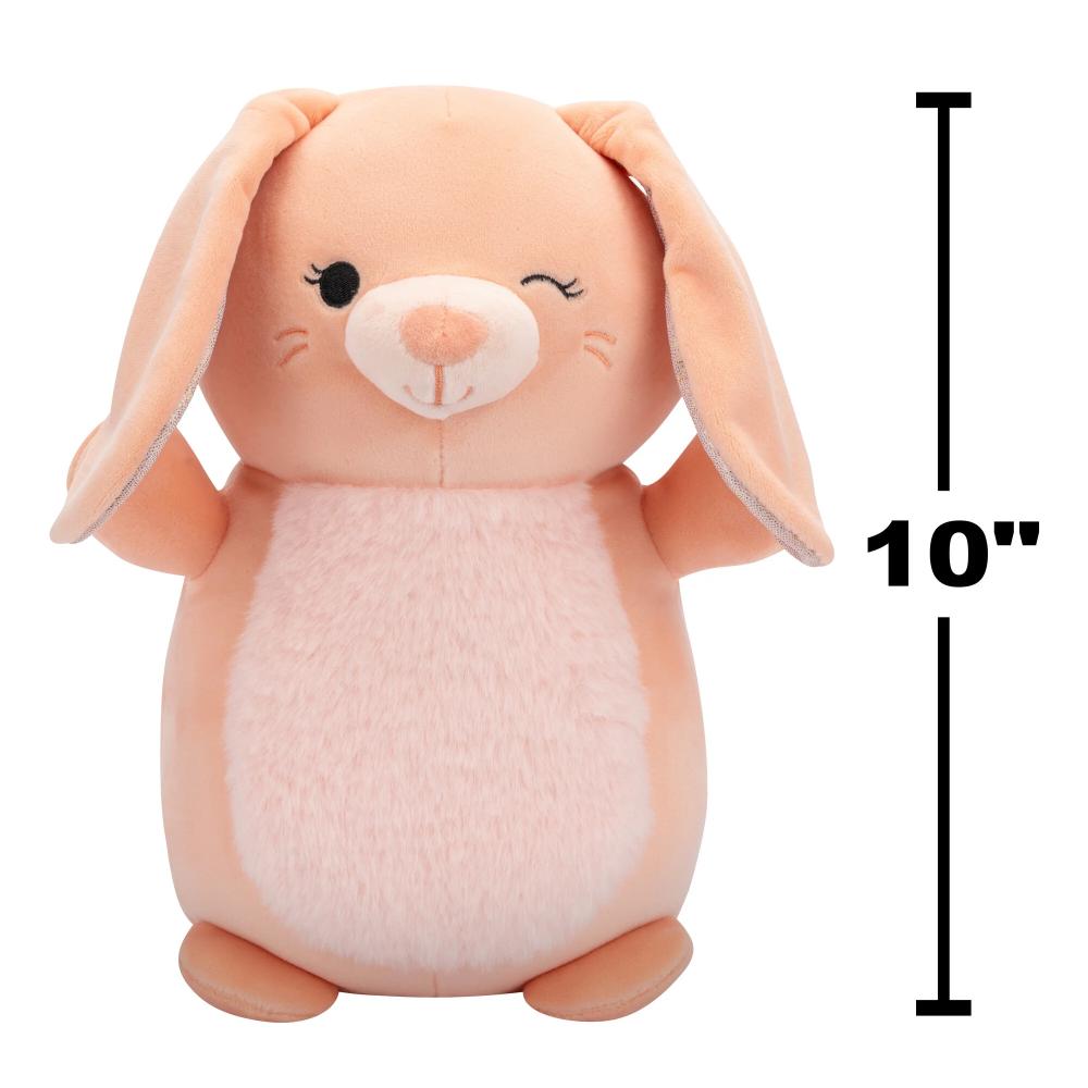 Squishmallows - Official Hugmee Plush 10 inch Satine The Peach Bunny - Ages 3+ Years