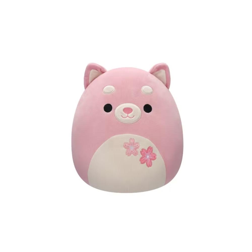 Squishmallows - Medium Plush 12 inch Etude Pink Shiba with Sakura Flowers