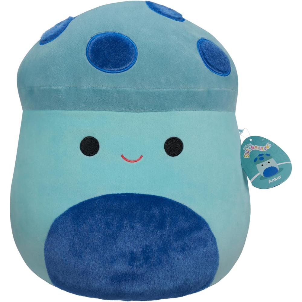 Squishmallows - Original 12-Inch Ankur Teal Mushroom with Fuzzy Blue Spots and Belly
