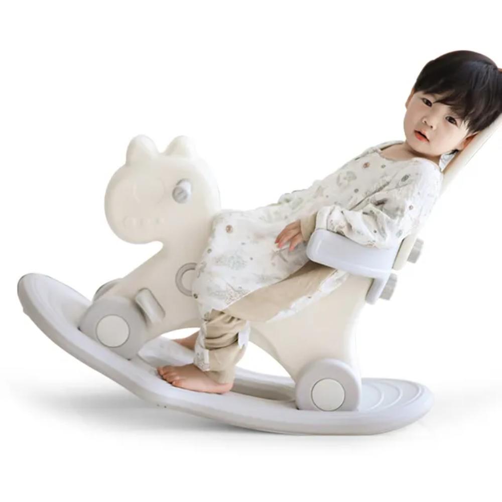 Teknum - 2in1 Rock Ride on With Push Handle - Grey White