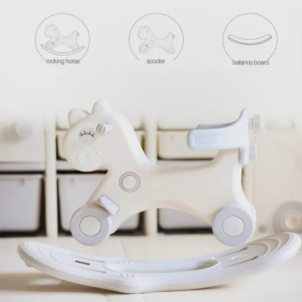 Teknum - 2in1 Rock Ride on With Push Handle - Grey White