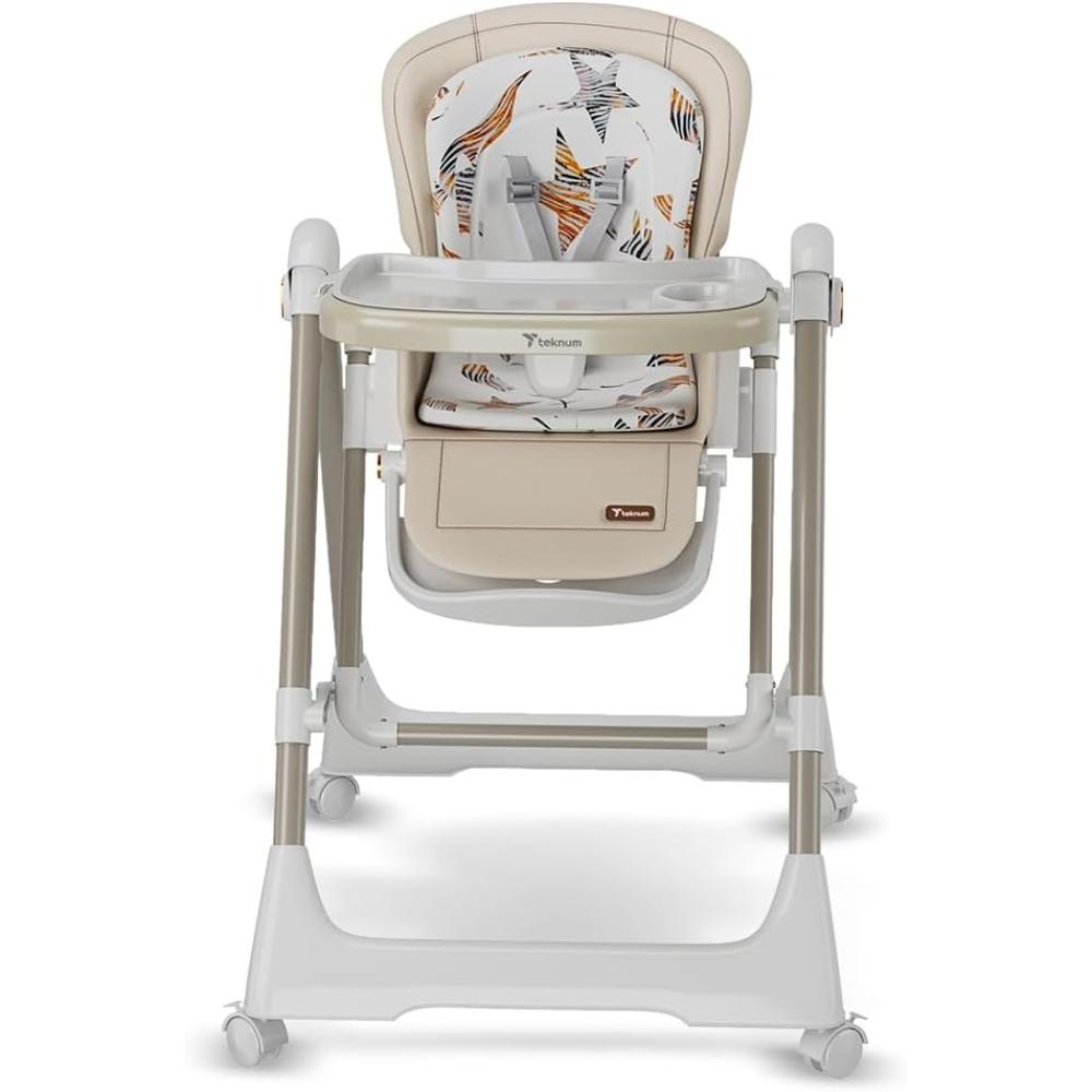 Teknum - 5-in-1 Swing With High Chair With Lockable Wheels - Ivory