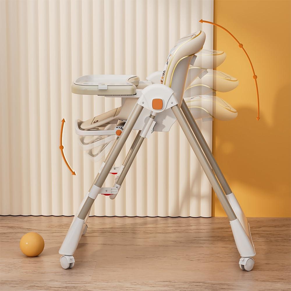 Teknum - 5-in-1 Swing With High Chair With Lockable Wheels - Ivory