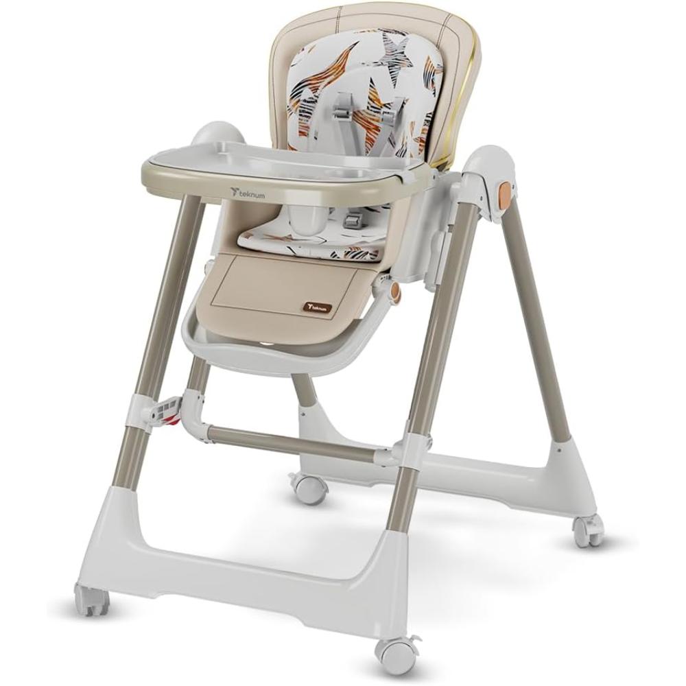 Teknum - 5-in-1 Swing With High Chair With Lockable Wheels - Ivory