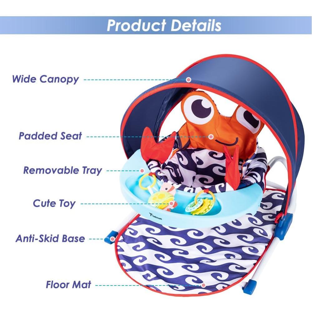 Teknum - Portable Baby Seat With Detachable Tray - Blue