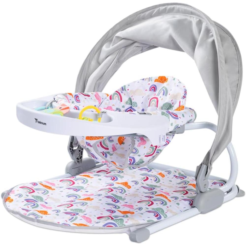 Teknum - Portable Baby Seat With Detachable Tray - Grey