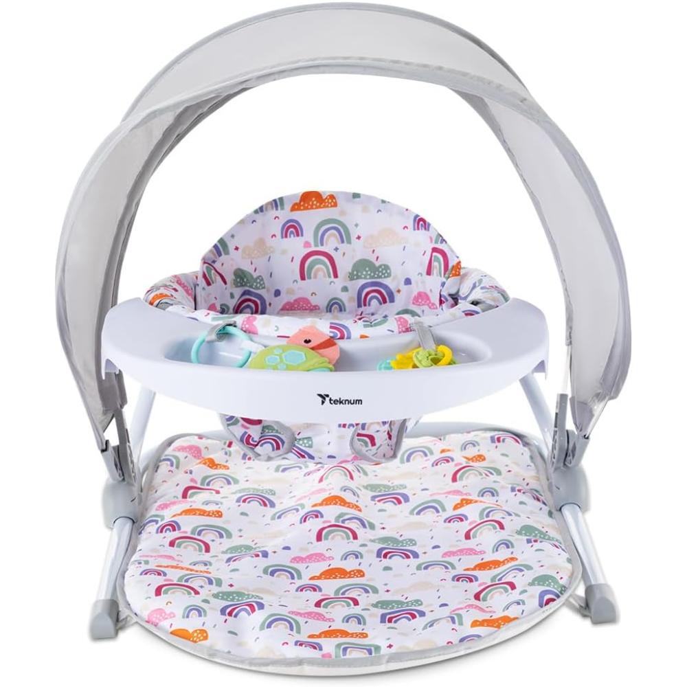 Teknum - Portable Baby Seat With Detachable Tray - Grey