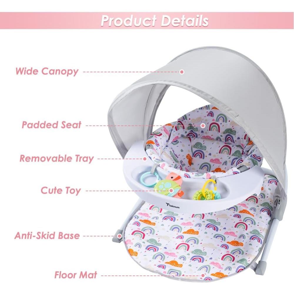 Teknum - Portable Baby Seat With Detachable Tray - Grey