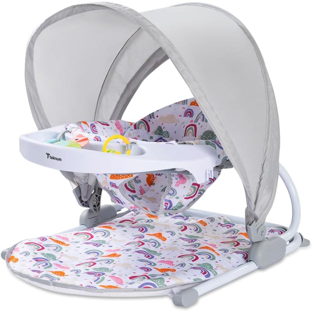 Teknum - Portable Baby Seat With Detachable Tray - Grey