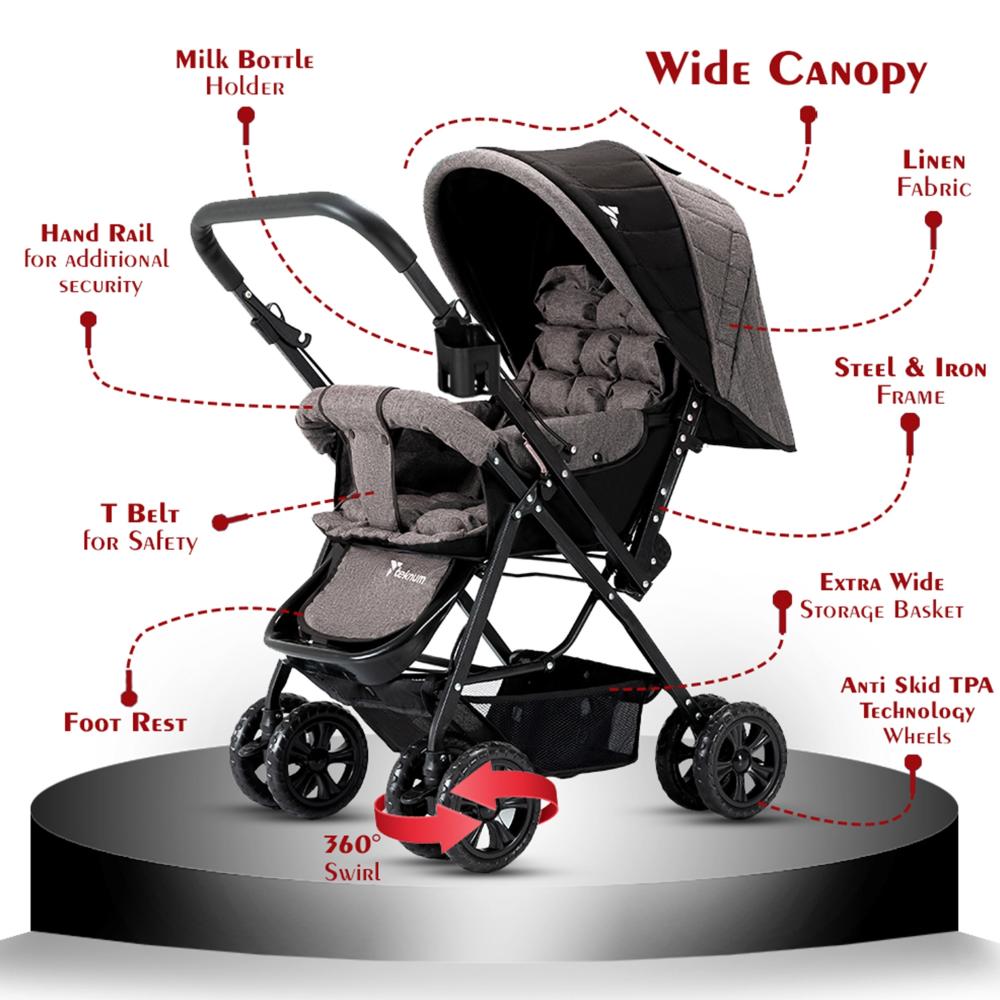 Teknum - Reversible Look at Me Stroller With Diaper Bags - Khaki