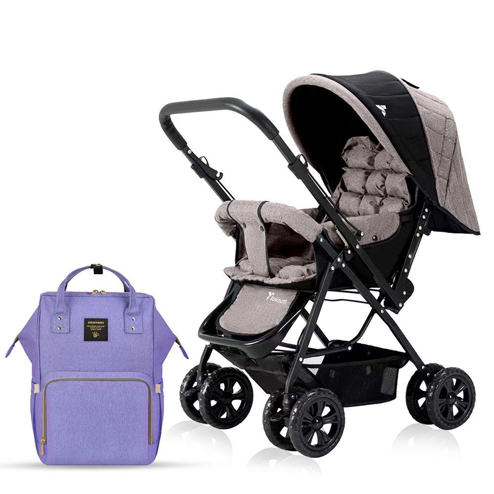 Teknum - Reversible Look at Me Stroller With Diaper Bags - Khaki