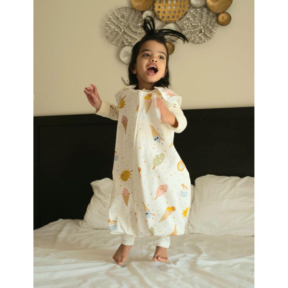Tickle Tickle - Organic Cotton Sleeping Bag With Feet - 1.0 TOG - Happy Gelato