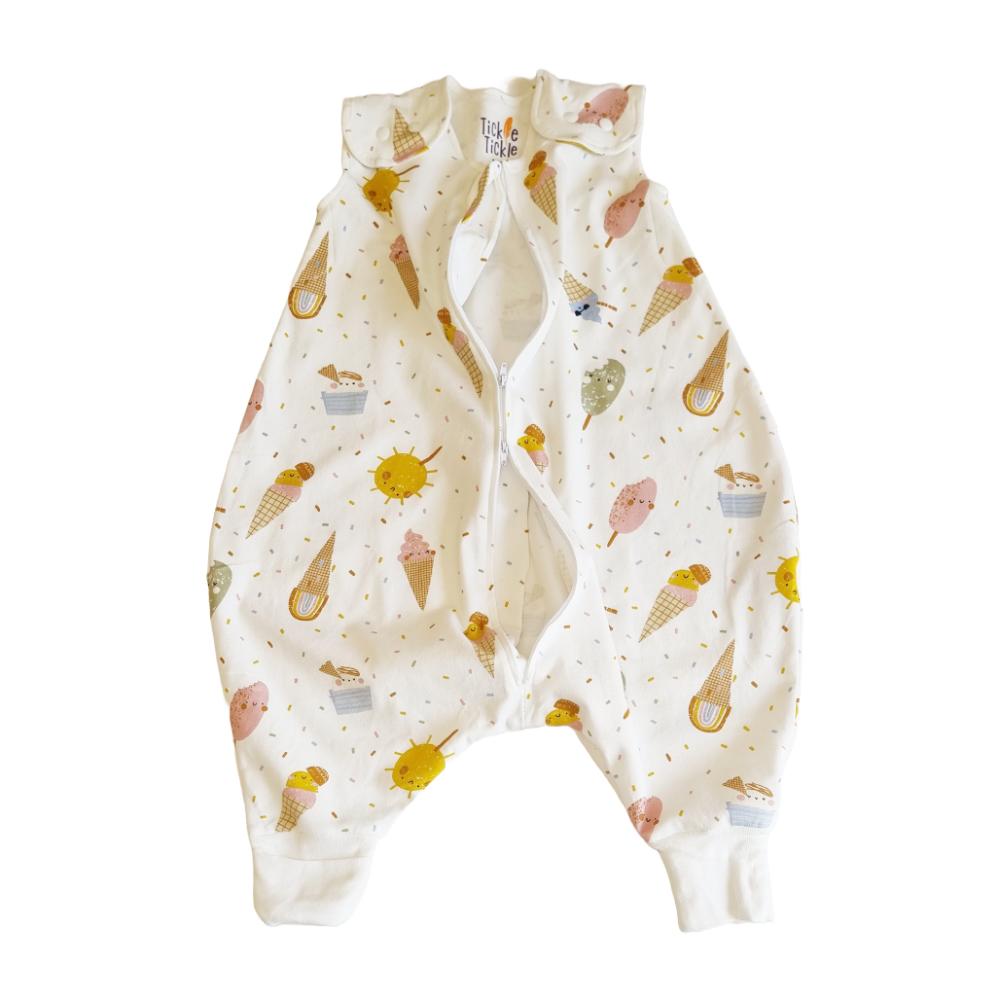 Tickle Tickle - Organic Cotton Sleeping Bag With Feet - 1.0 TOG - Happy Gelato