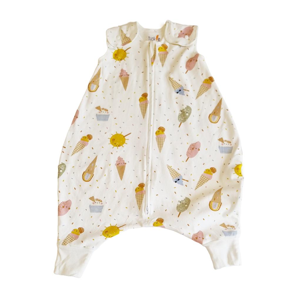 Tickle Tickle - Organic Cotton Sleeping Bag With Feet - 1.0 TOG - Happy Gelato