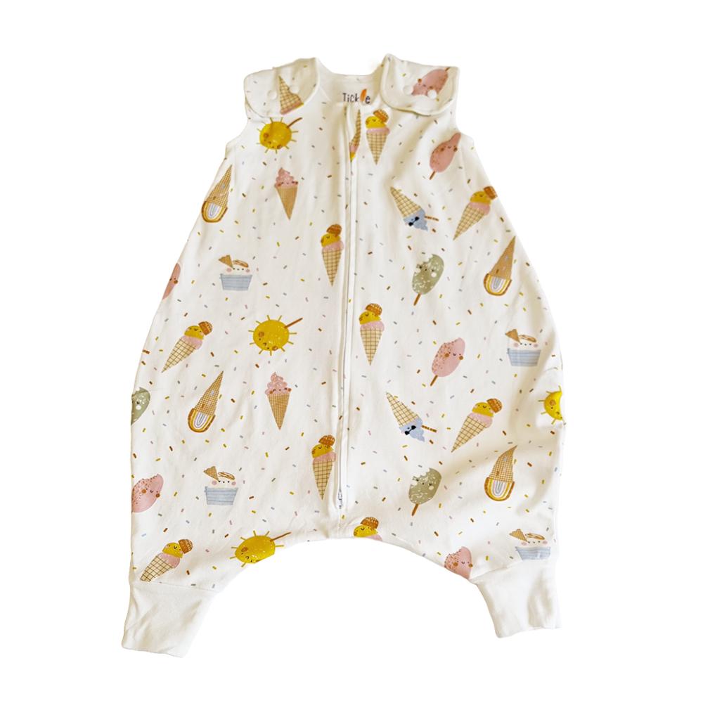 Tickle Tickle - Organic Cotton Sleeping Bag With Feet - 1.0 TOG - Happy Gelato