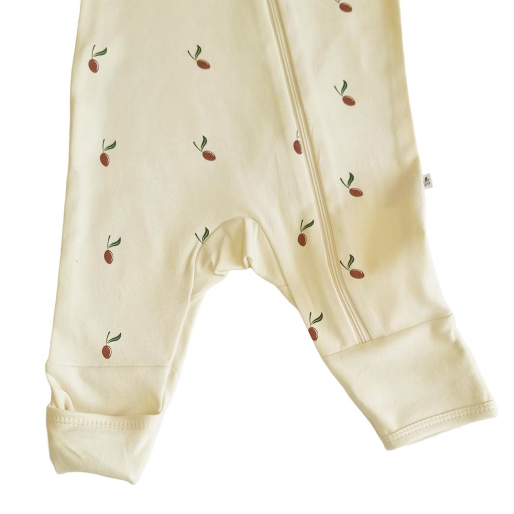 Tickle Tickle - Red Olea Organic Zipup Sleepsuit