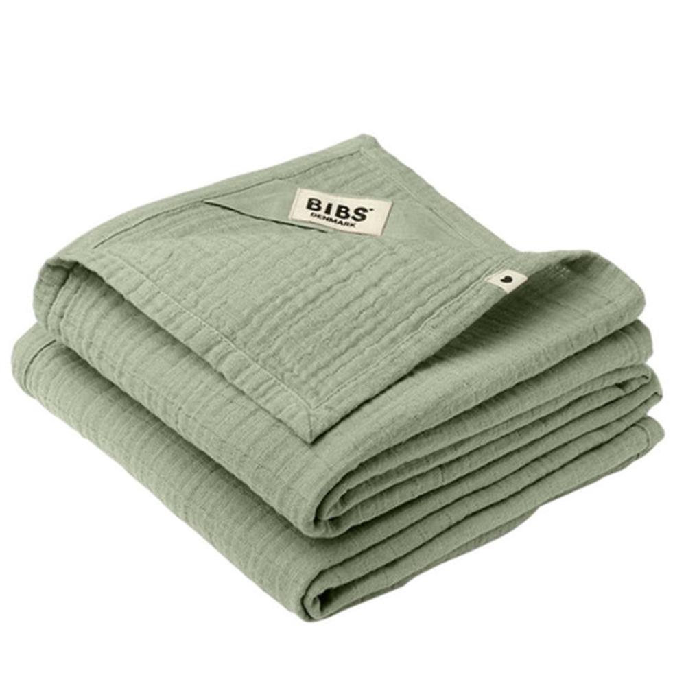Bibs - Muslin Cloth 2-Pack 70x70cm Organic Cotton - Sage